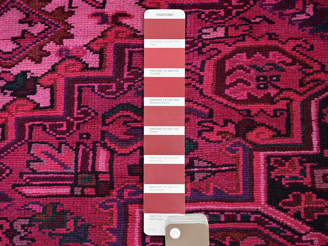 6'11" x 9'5" Vintage Hand Knotted Overdyed Wool Rectangle Oriental Rug - MOA1021275