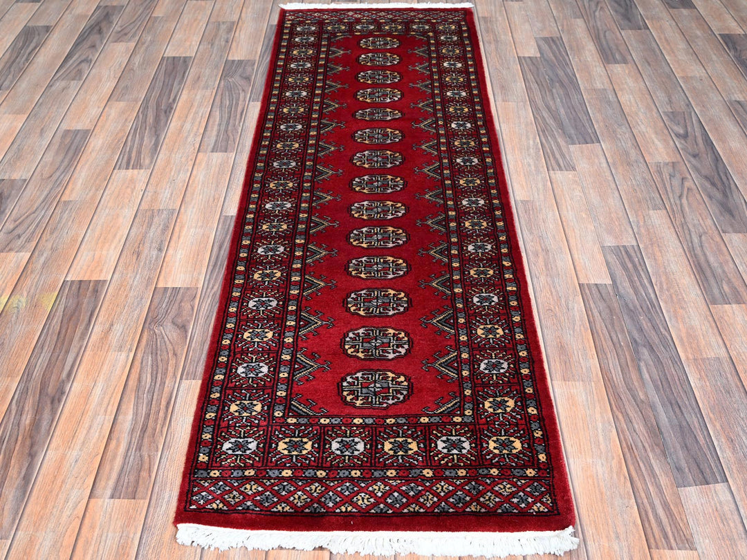 2'1" x 6'1" New Hand Knotted Red Wool Runner Oriental Rug - MOA1021291