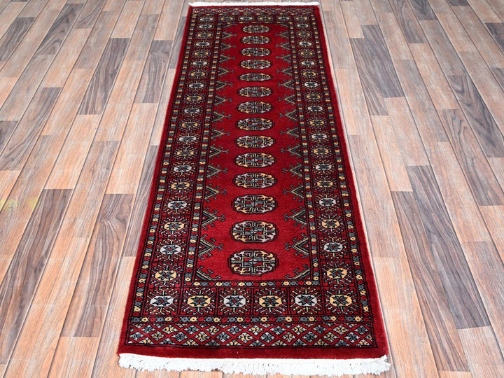 2'1" x 6'1" New Hand Knotted Red Wool Runner Oriental Rug - MOA1021291