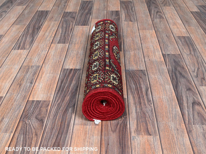 2'1" x 6'1" New Hand Knotted Red Wool Runner Oriental Rug - MOA1021291
