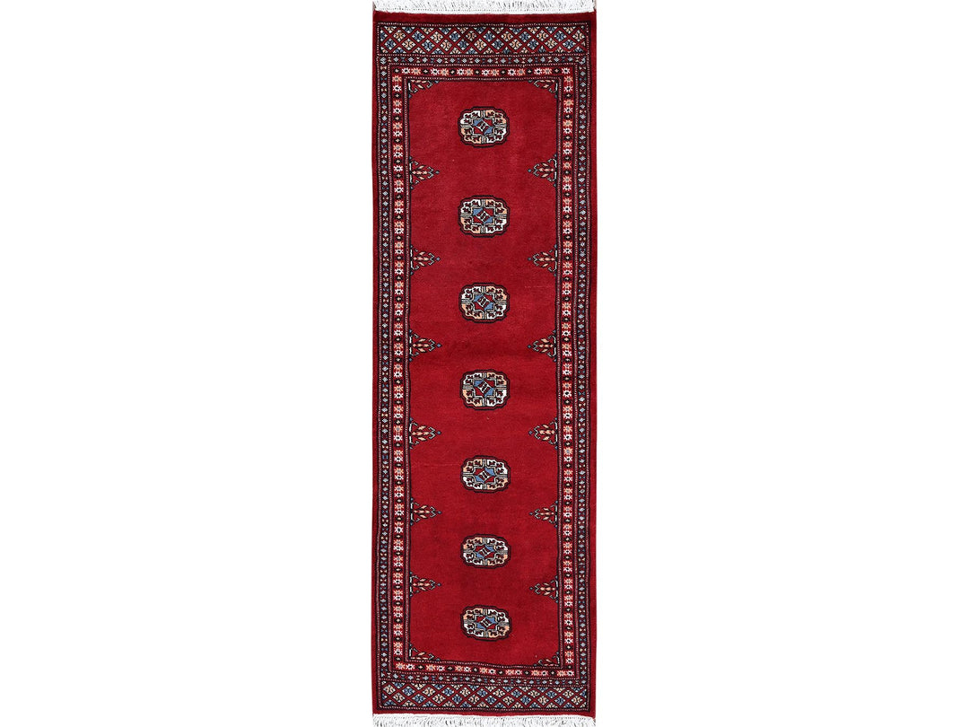 2'1" x 6'0" New Hand Knotted Red Wool Runner Oriental Rug - MOA1021293