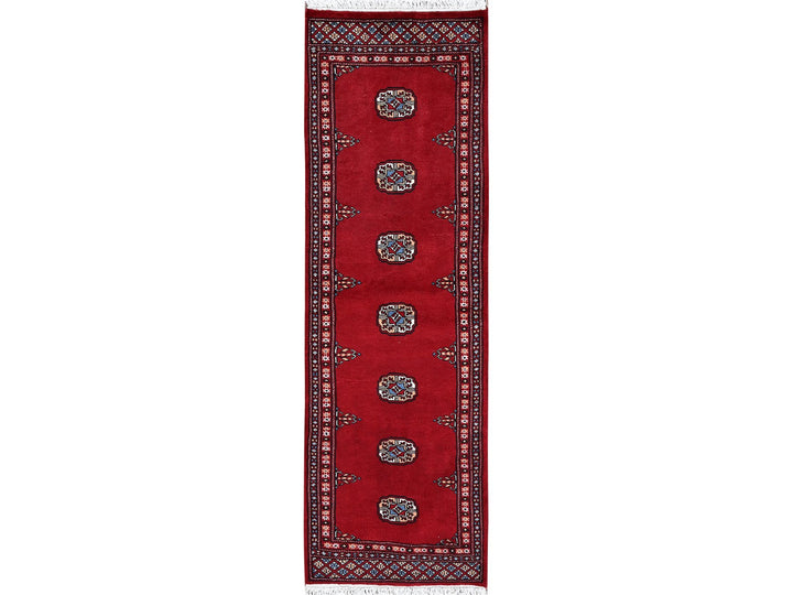 2'1" x 6'0" New Hand Knotted Red Wool Runner Oriental Rug - MOA1021293