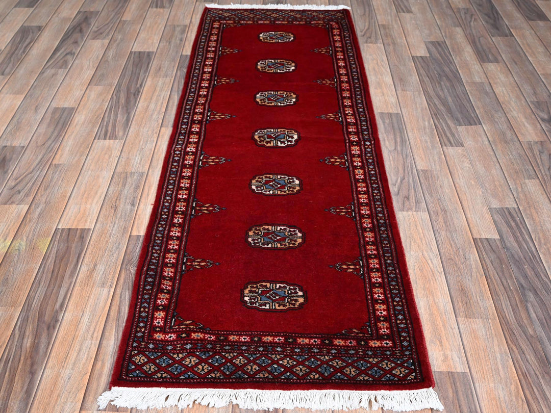 2'1" x 6'0" New Hand Knotted Red Wool Runner Oriental Rug - MOA1021293