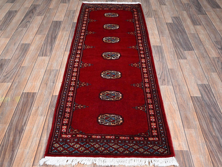 2'1" x 6'0" New Hand Knotted Red Wool Runner Oriental Rug - MOA1021293
