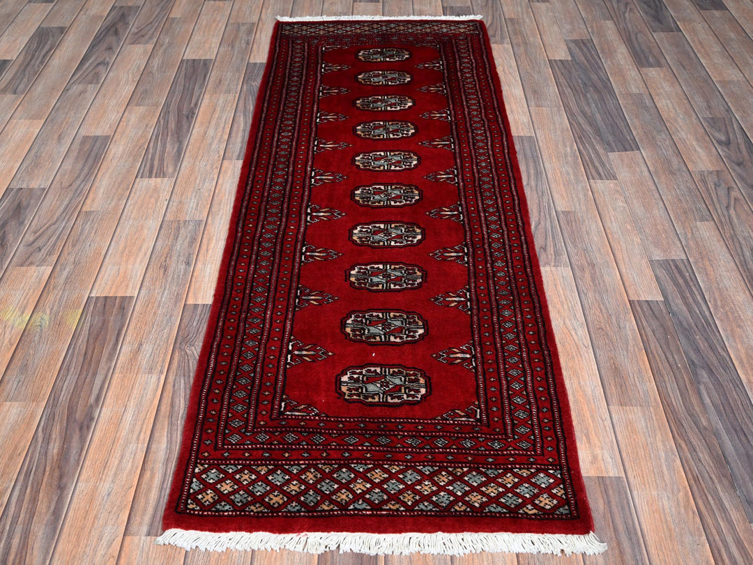 2'2" x 5'8" New Hand Knotted Red Wool Runner Oriental Rug - MOA1021296