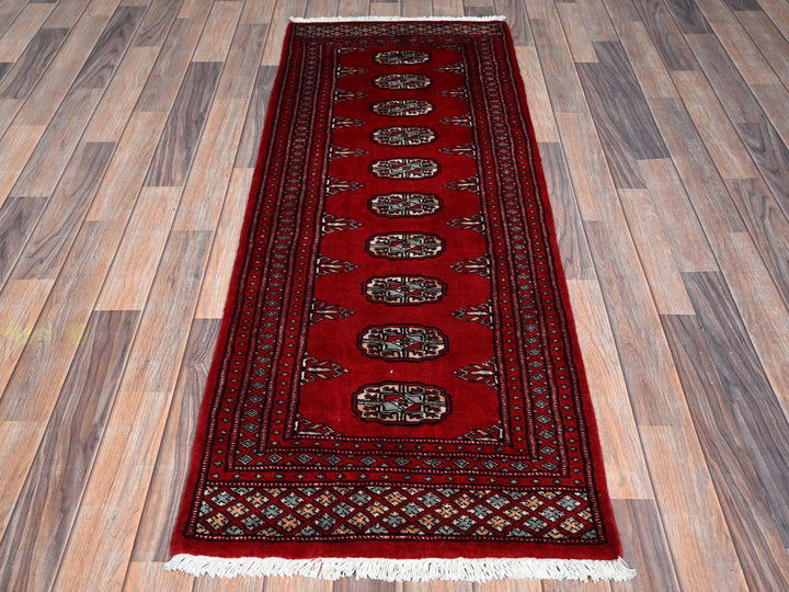 2'2" x 5'8" New Hand Knotted Red Wool Runner Oriental Rug - MOA1021296
