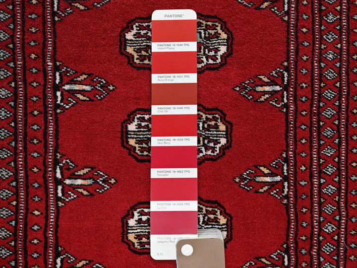 2'2" x 5'8" New Hand Knotted Red Wool Runner Oriental Rug - MOA1021296