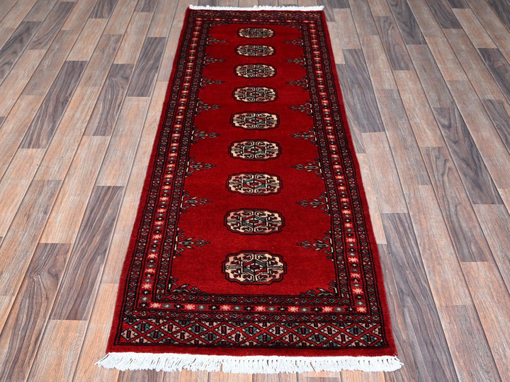 2'2" x 6'0" New Hand Knotted Red Wool Runner Oriental Rug - MOA1021297
