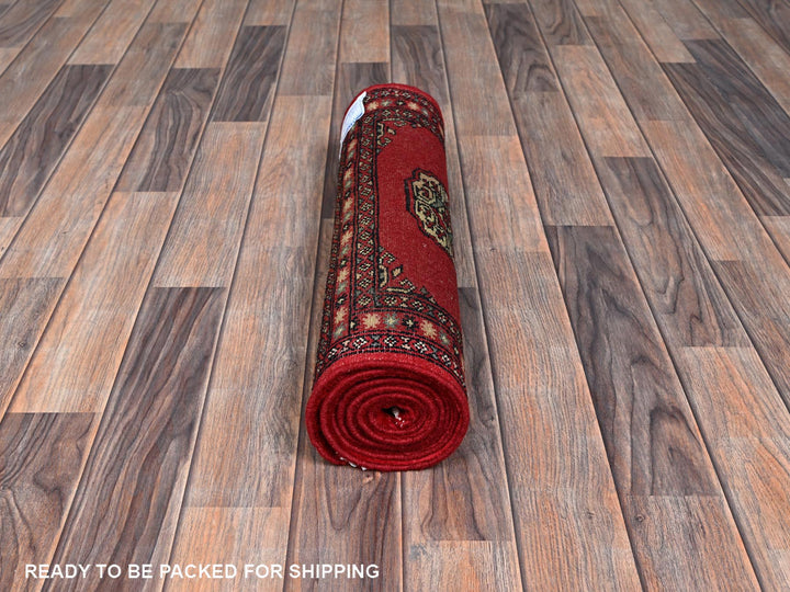 2'2" x 6'0" New Hand Knotted Red Wool Runner Oriental Rug - MOA1021297