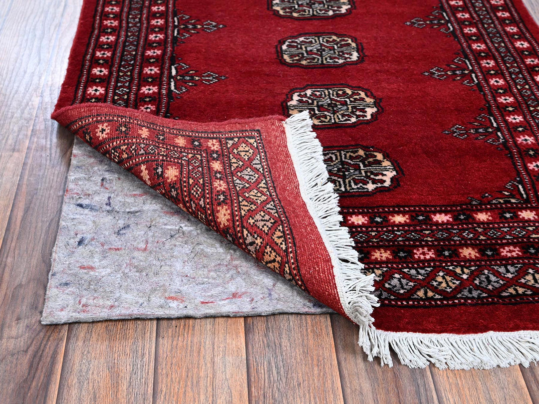 2'7" x 11'10" New Hand Knotted Red Wool Runner Oriental Rug - MOA1021301