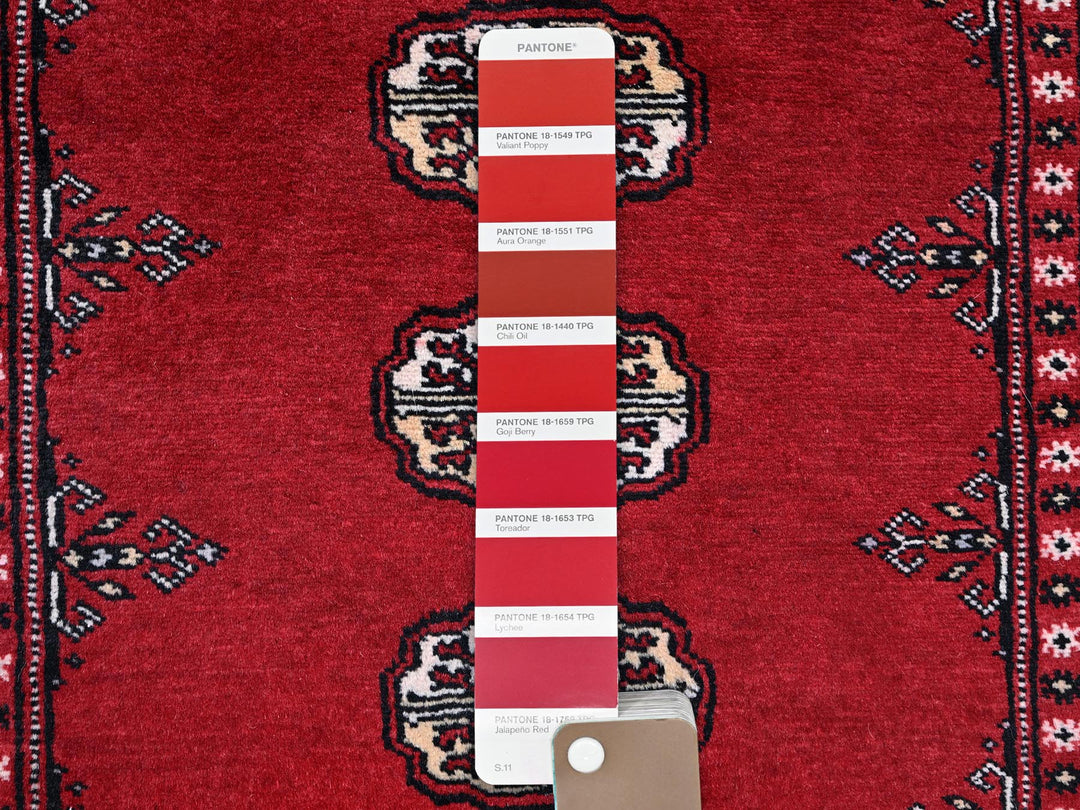2'7" x 11'10" New Hand Knotted Red Wool Runner Oriental Rug - MOA1021301