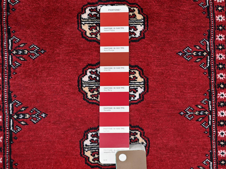 2'7" x 11'10" New Hand Knotted Red Wool Runner Oriental Rug - MOA1021301