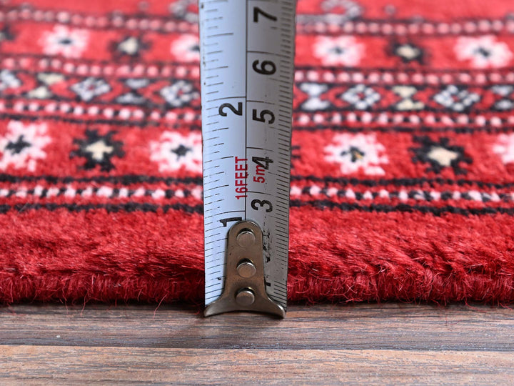 2'7" x 11'10" New Hand Knotted Red Wool Runner Oriental Rug - MOA1021301