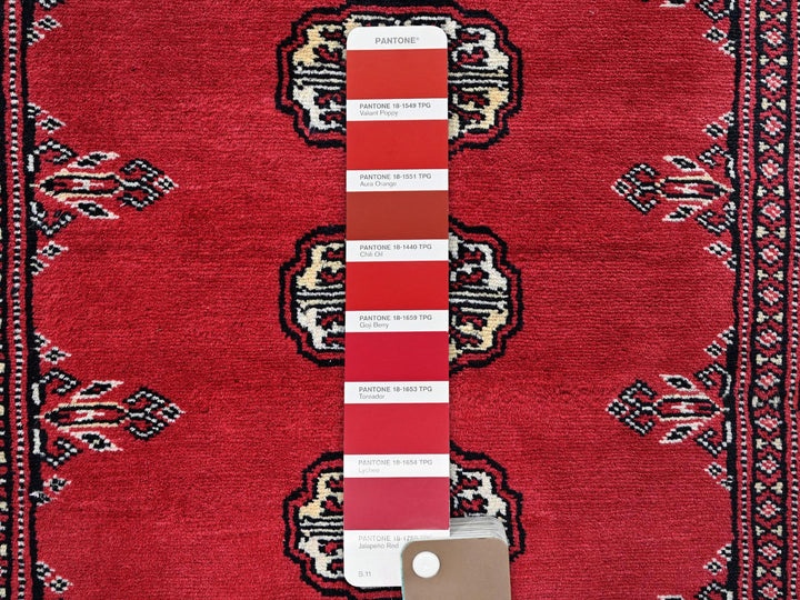 2'6" x 12'5" New Hand Knotted Red Wool Runner Oriental Rug - MOA1021302