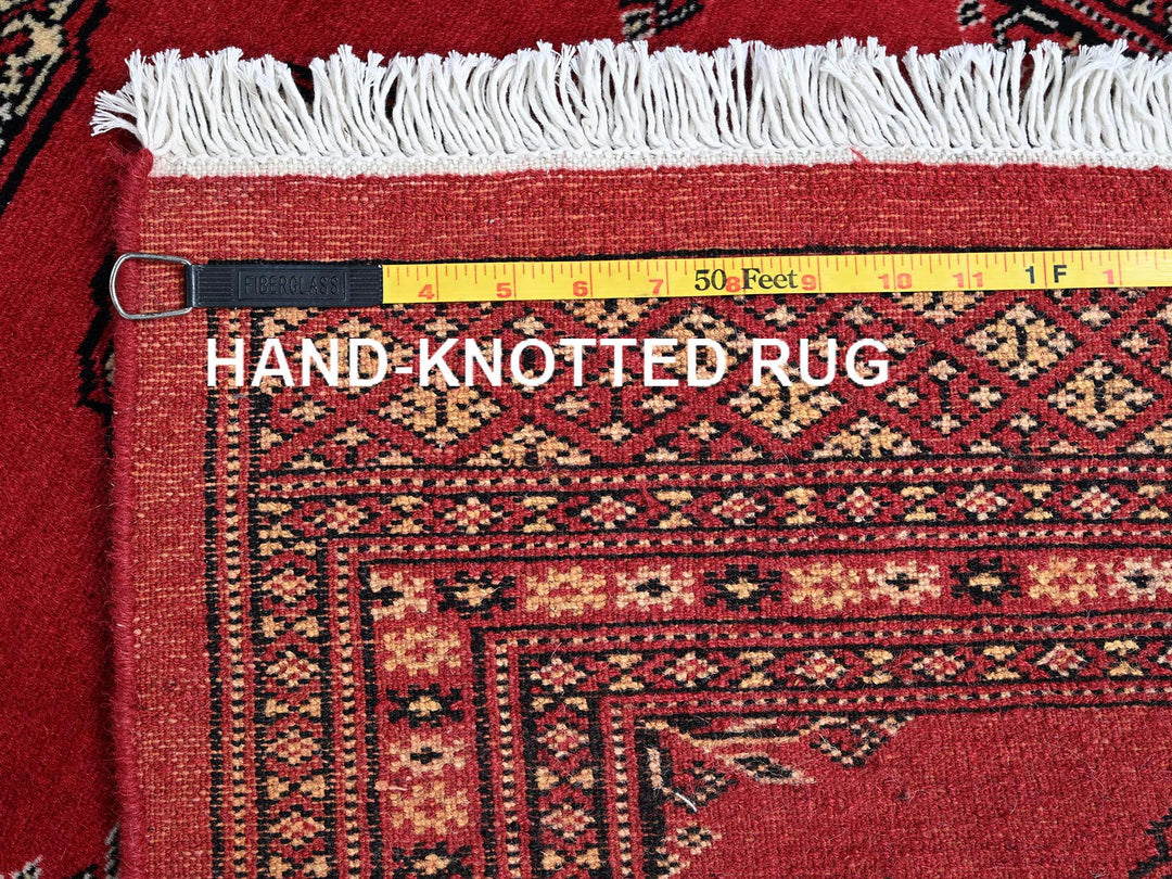 2'6" x 12'5" New Hand Knotted Red Wool Runner Oriental Rug - MOA1021302