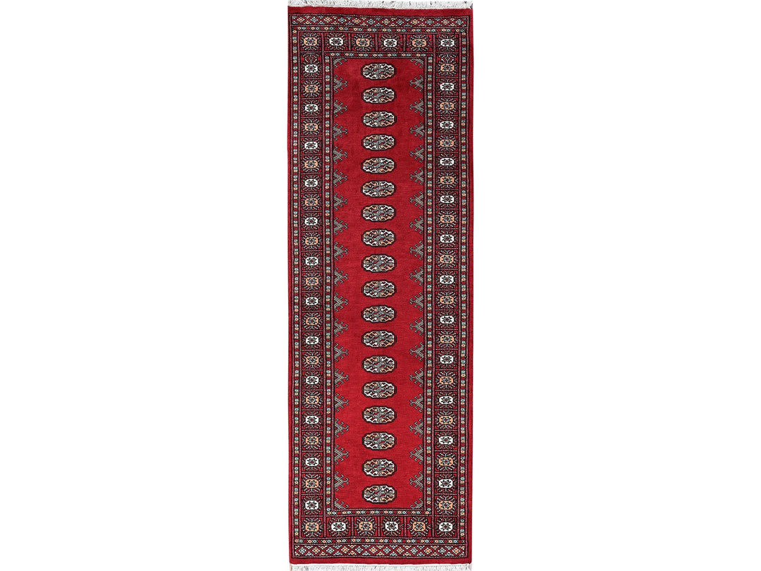 2'6" x 8'0" New Hand Knotted Red Wool Runner Oriental Rug - MOA1021304