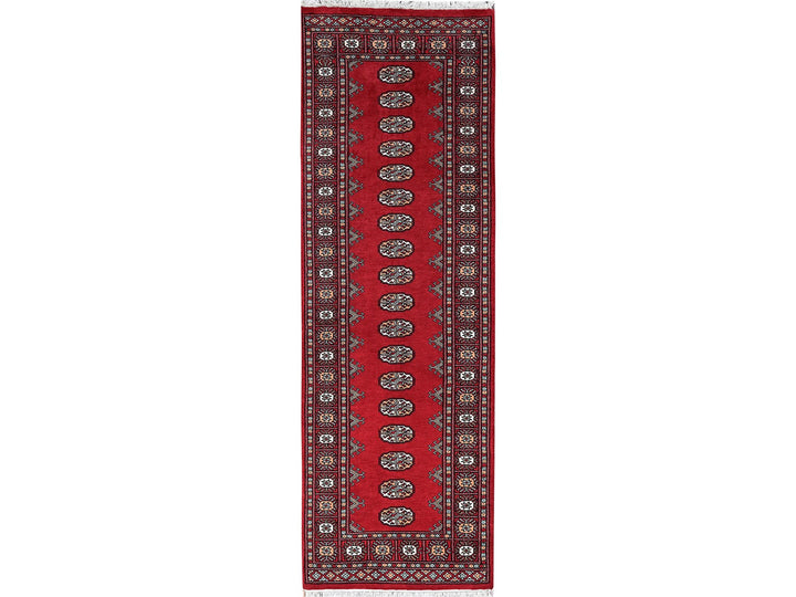 2'6" x 8'0" New Hand Knotted Red Wool Runner Oriental Rug - MOA1021304