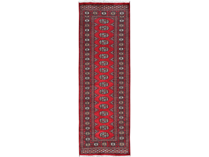 2'6" x 7'11" New Hand Knotted Red Wool Runner Oriental Rug - MOA1021305