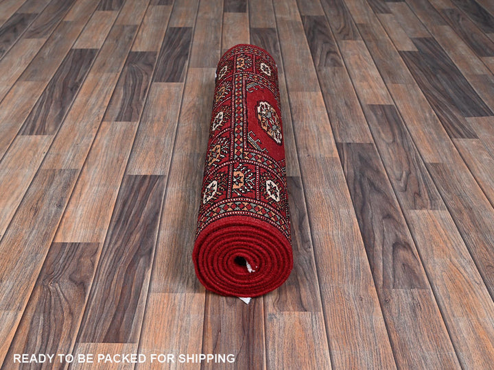 2'6" x 7'11" New Hand Knotted Red Wool Runner Oriental Rug - MOA1021305