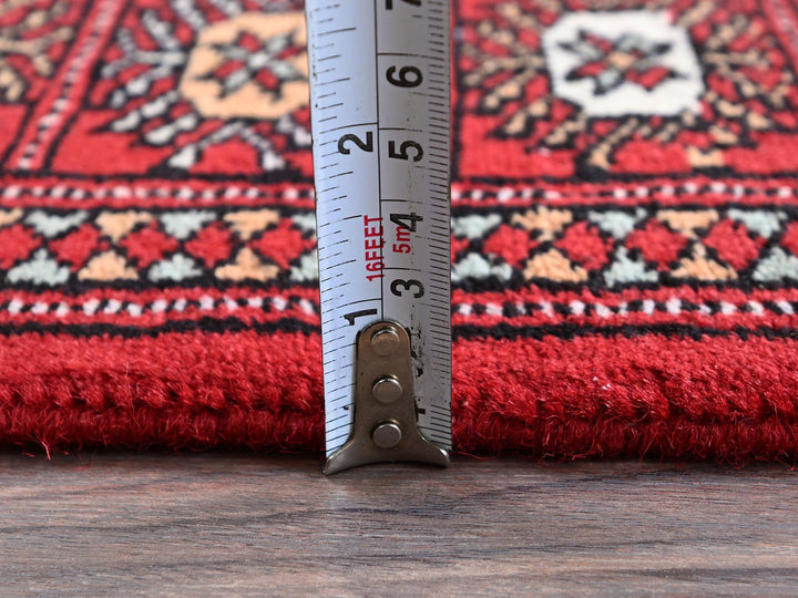 2'6" x 7'11" New Hand Knotted Red Wool Runner Oriental Rug - MOA1021305