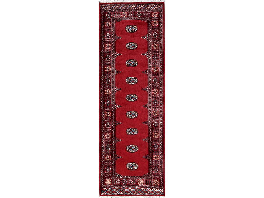 2'7" x 7'10" New Hand Knotted Red Wool Runner Oriental Rug - MOA1021306