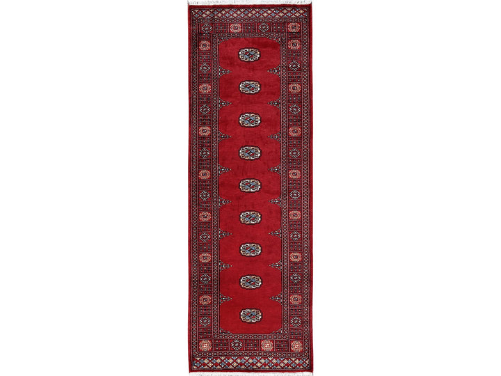 2'7" x 7'10" New Hand Knotted Red Wool Runner Oriental Rug - MOA1021306