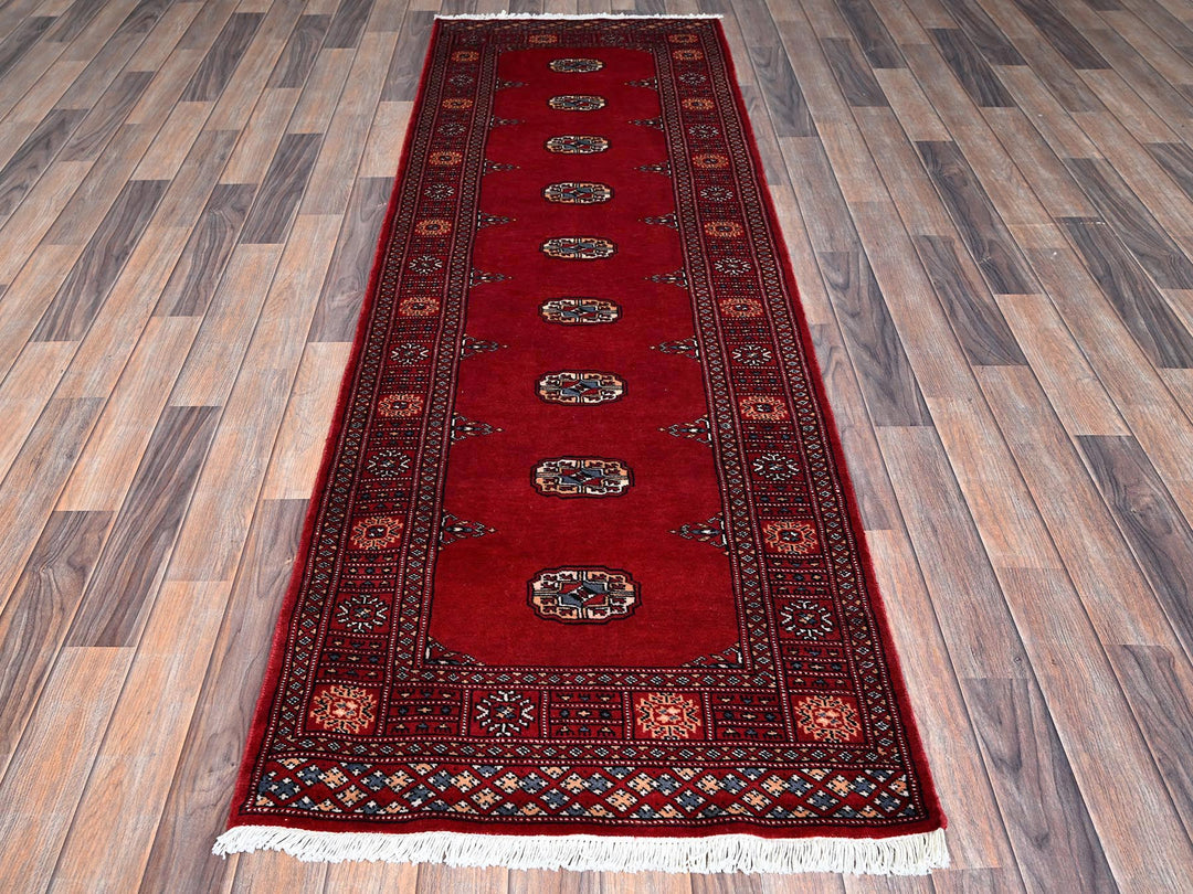 2'7" x 7'10" New Hand Knotted Red Wool Runner Oriental Rug - MOA1021306