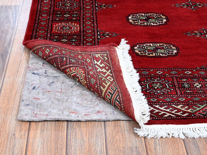 4'1" x 6'3" New Hand Knotted Red Wool Rectangle Oriental Rug - MOA1021307