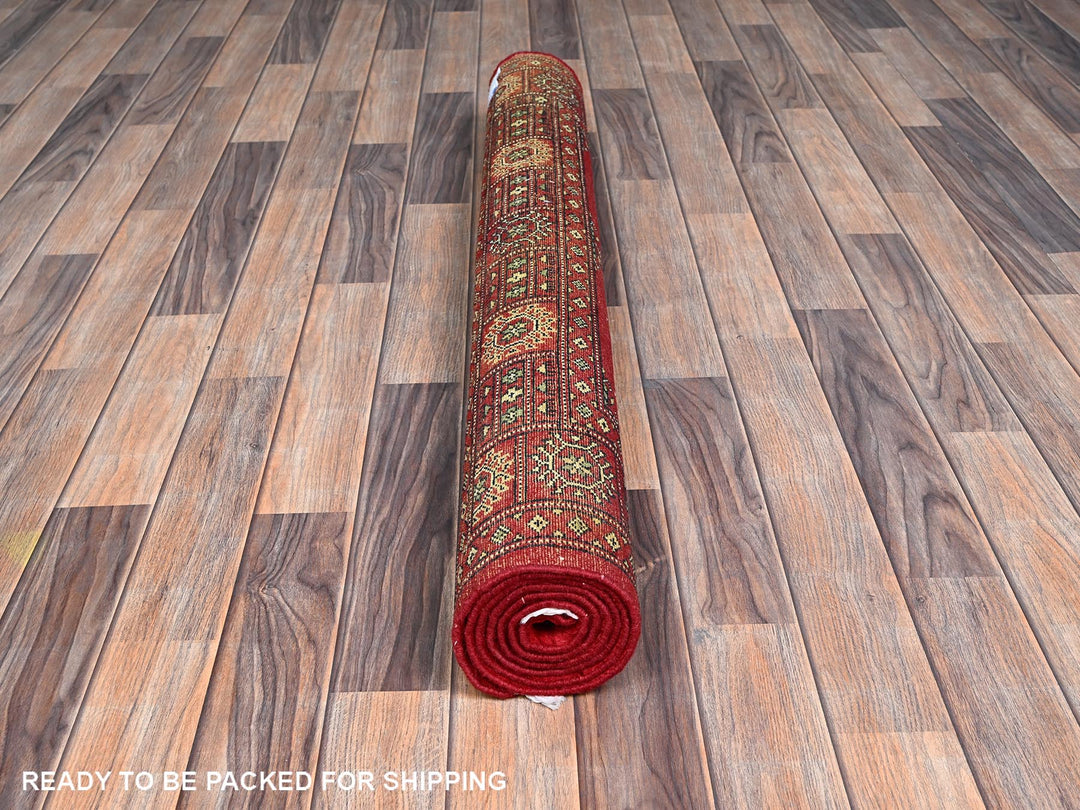4'1" x 6'3" New Hand Knotted Red Wool Rectangle Oriental Rug - MOA1021307