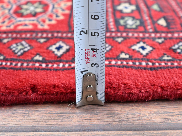 4'1" x 6'3" New Hand Knotted Red Wool Rectangle Oriental Rug - MOA1021307