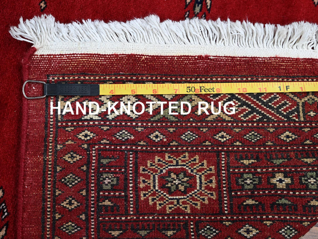 4'1" x 6'3" New Hand Knotted Red Wool Rectangle Oriental Rug - MOA1021307