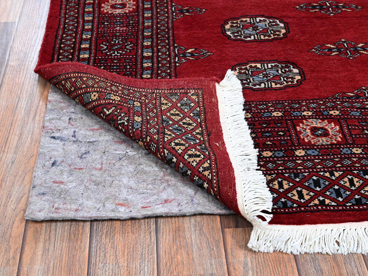 4'2" x 6'2" New Hand Knotted Red Wool Rectangle Oriental Rug - MOA1021308