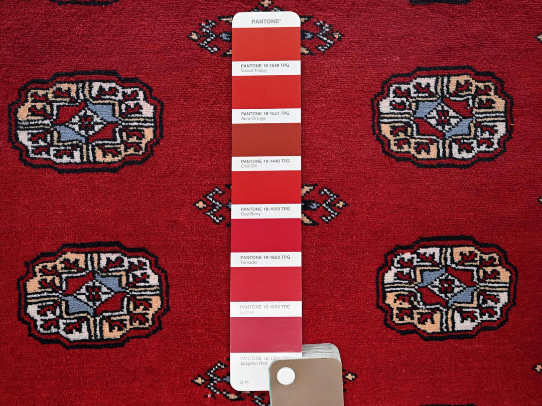 4'2" x 6'2" New Hand Knotted Red Wool Rectangle Oriental Rug - MOA1021308