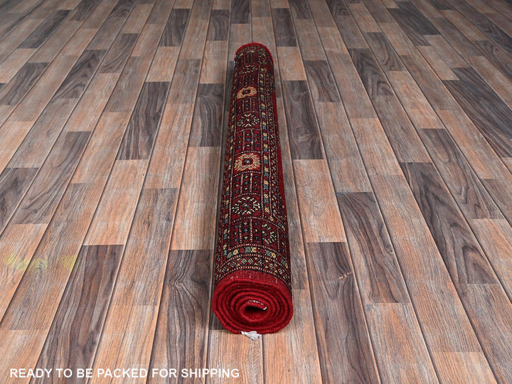 4'2" x 6'2" New Hand Knotted Red Wool Rectangle Oriental Rug - MOA1021308