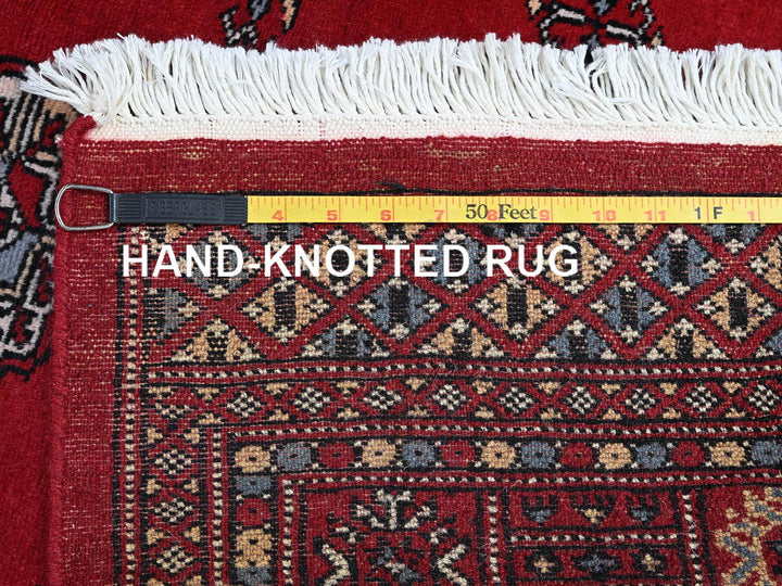 4'2" x 6'2" New Hand Knotted Red Wool Rectangle Oriental Rug - MOA1021308