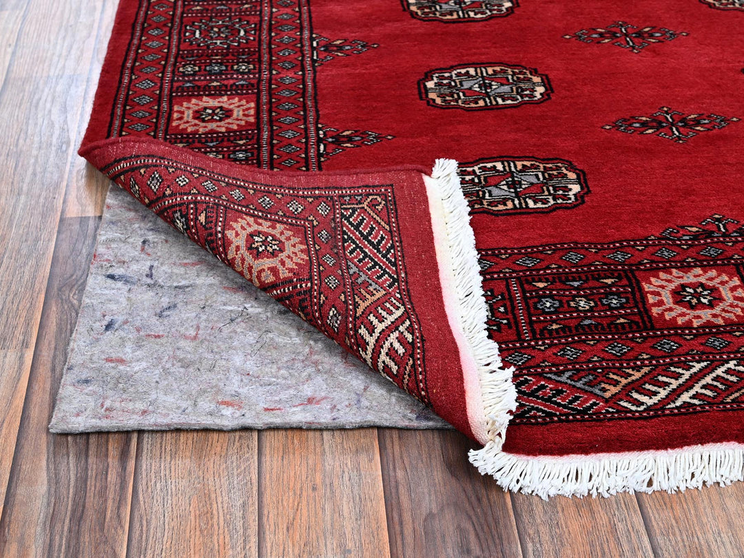 4'2" x 6'0" New Hand Knotted Red Wool Rectangle Oriental Rug - MOA1021309