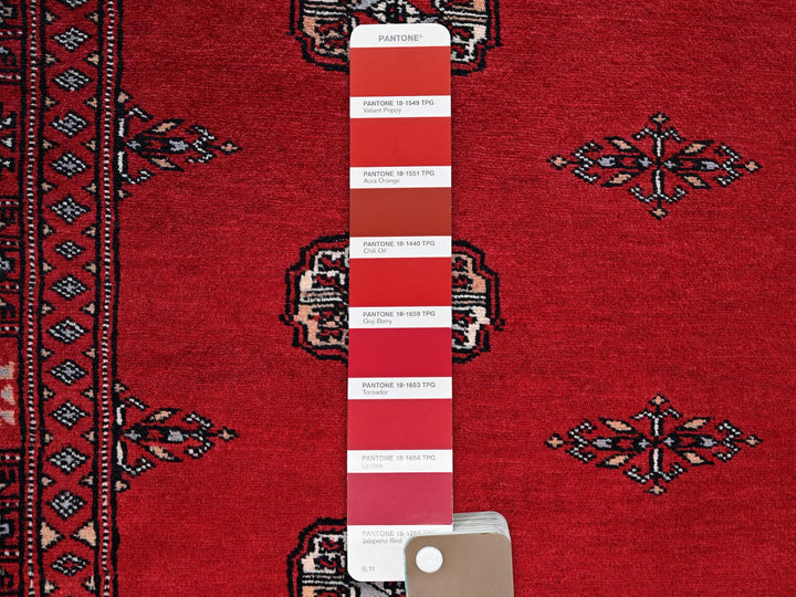 4'2" x 6'0" New Hand Knotted Red Wool Rectangle Oriental Rug - MOA1021309