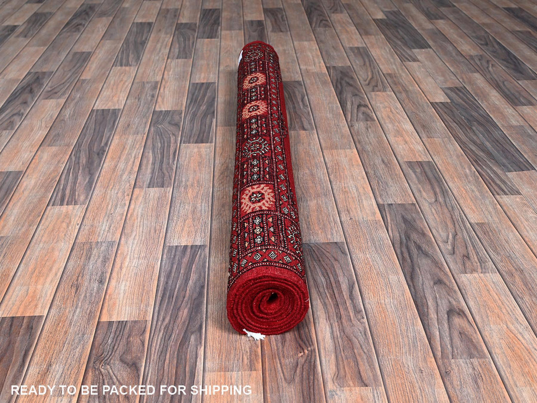 4'2" x 6'0" New Hand Knotted Red Wool Rectangle Oriental Rug - MOA1021309