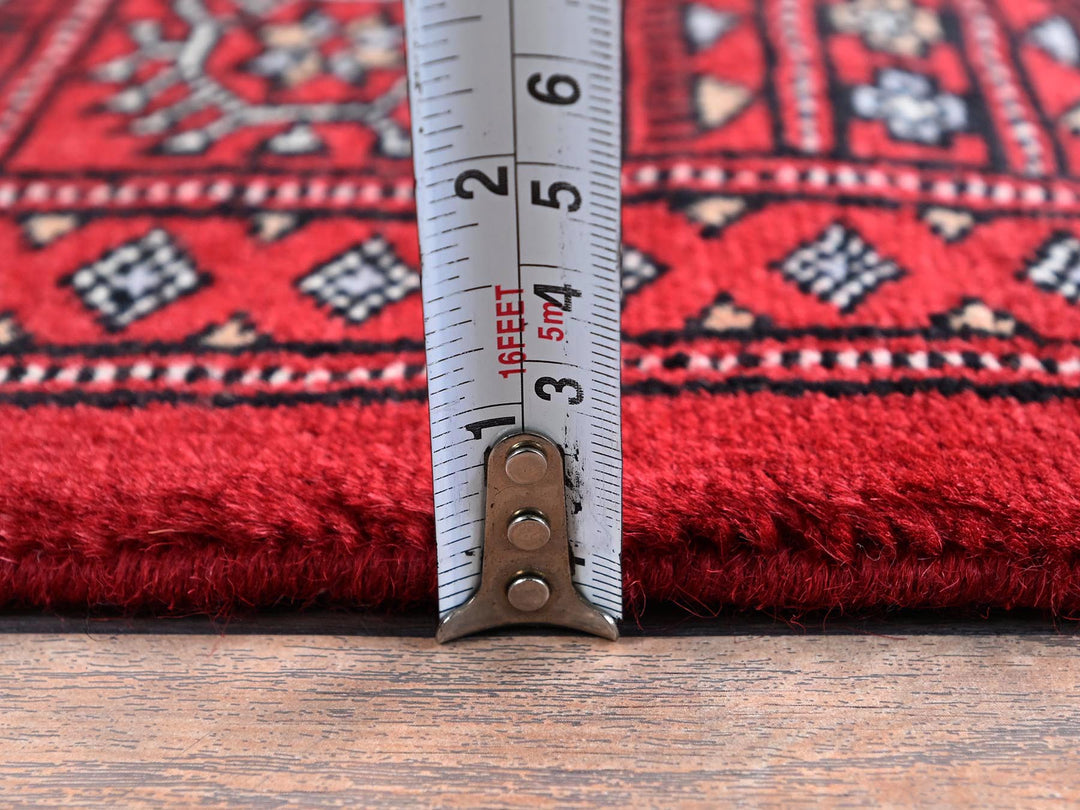 4'2" x 6'0" New Hand Knotted Red Wool Rectangle Oriental Rug - MOA1021309