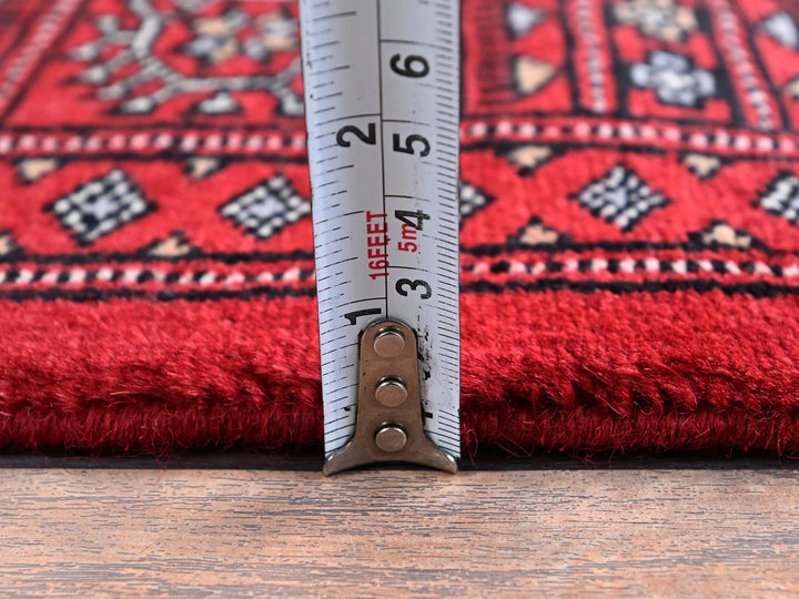 4'2" x 6'0" New Hand Knotted Red Wool Rectangle Oriental Rug - MOA1021309