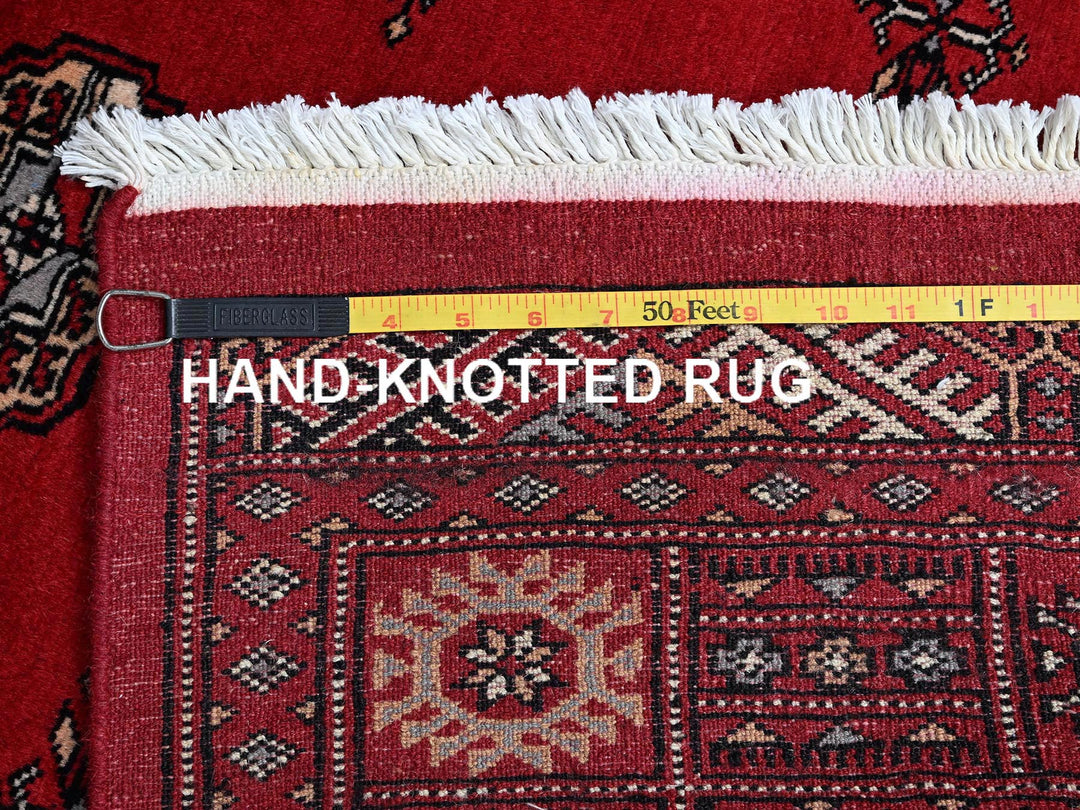 4'2" x 6'0" New Hand Knotted Red Wool Rectangle Oriental Rug - MOA1021309