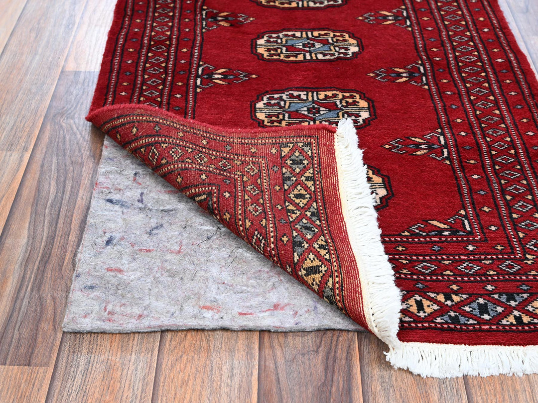 2'0" x 2'11" New Hand Knotted Red Wool Rectangle Oriental Rug - MOA1021313