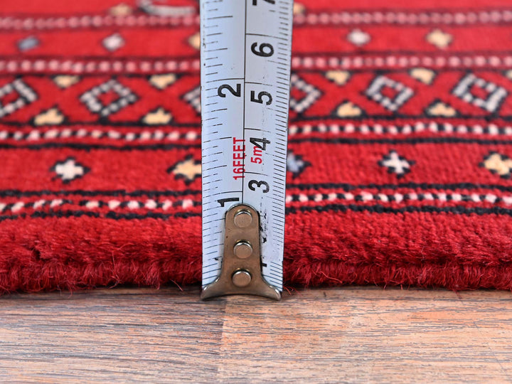 2'0" x 2'11" New Hand Knotted Red Wool Rectangle Oriental Rug - MOA1021313