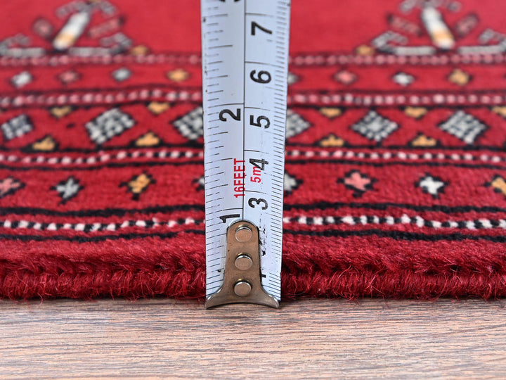 2'1" x 3'1" New Hand Knotted Red Wool Rectangle Oriental Rug - MOA1021315