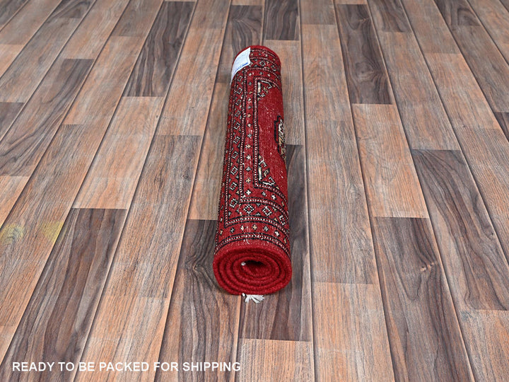 2'1" x 3'0" New Hand Knotted Red Wool Rectangle Oriental Rug - MOA1021318