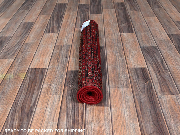 2'1" x 3'3" New Hand Knotted Red Wool Rectangle Oriental Rug - MOA1021319