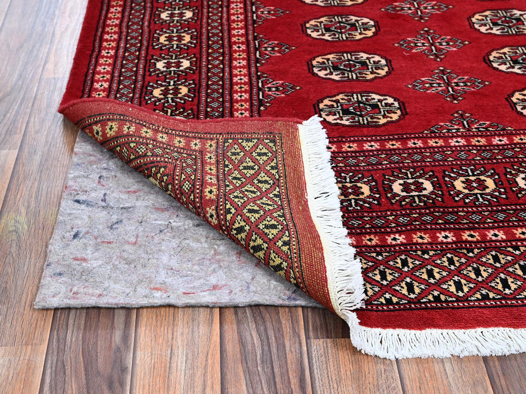5'1" x 8'1" New Hand Knotted Red Wool Rectangle Oriental Rug - MOA1021322