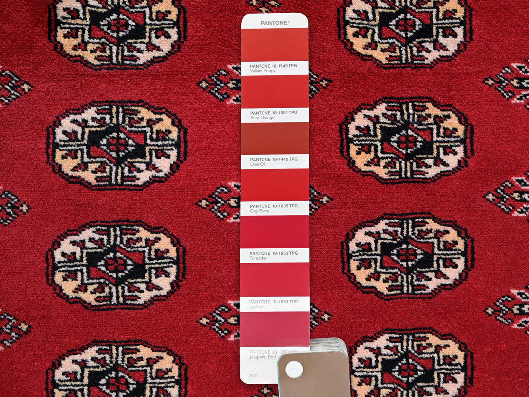 5'1" x 8'1" New Hand Knotted Red Wool Rectangle Oriental Rug - MOA1021322