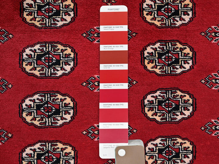 5'1" x 8'1" New Hand Knotted Red Wool Rectangle Oriental Rug - MOA1021322