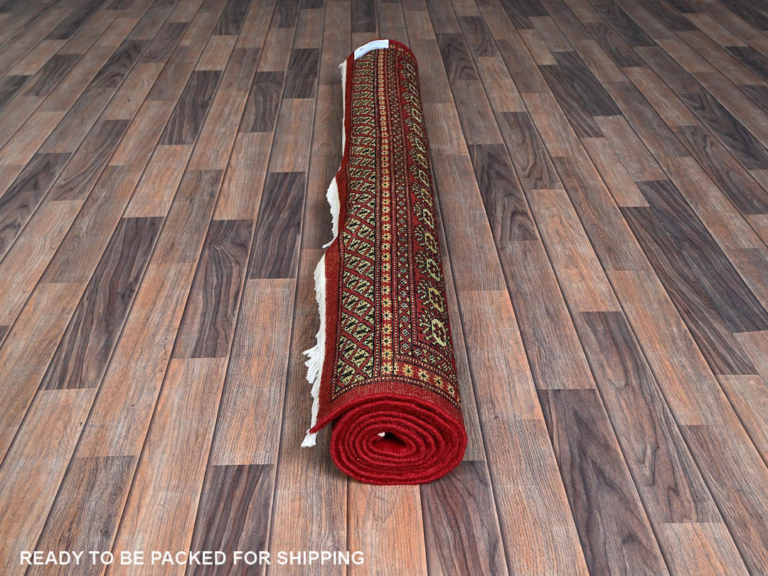 5'1" x 8'1" New Hand Knotted Red Wool Rectangle Oriental Rug - MOA1021322